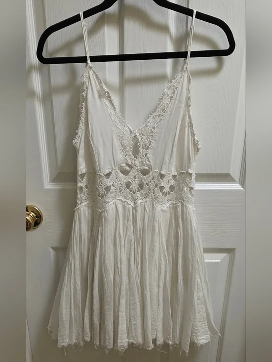 Free People Ivory Crochet Mini Dress - Picture 2 of 9